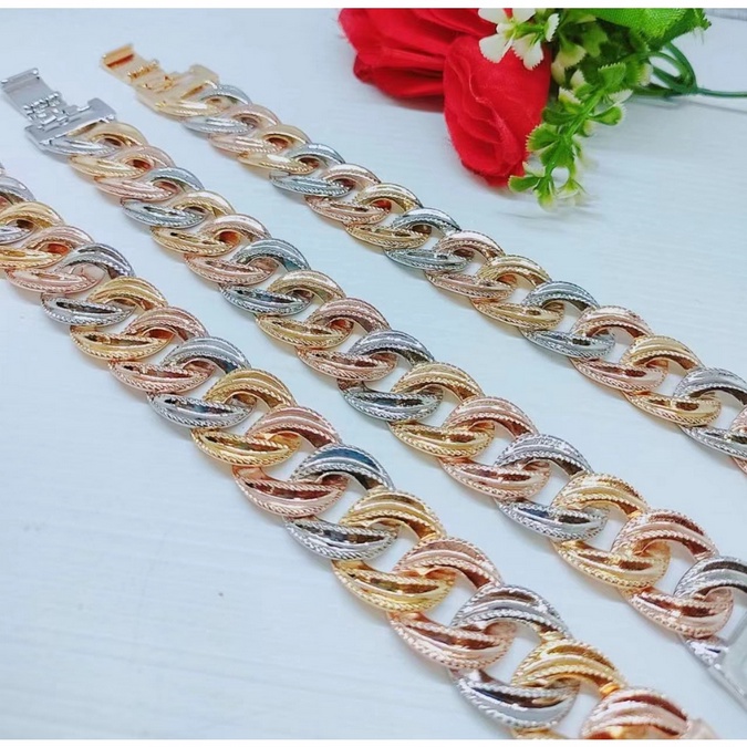 Gelang Sisik Naga Lapis Emas Perhiasan Wanita P12 (Lebar 19mm) harga 1 pcs