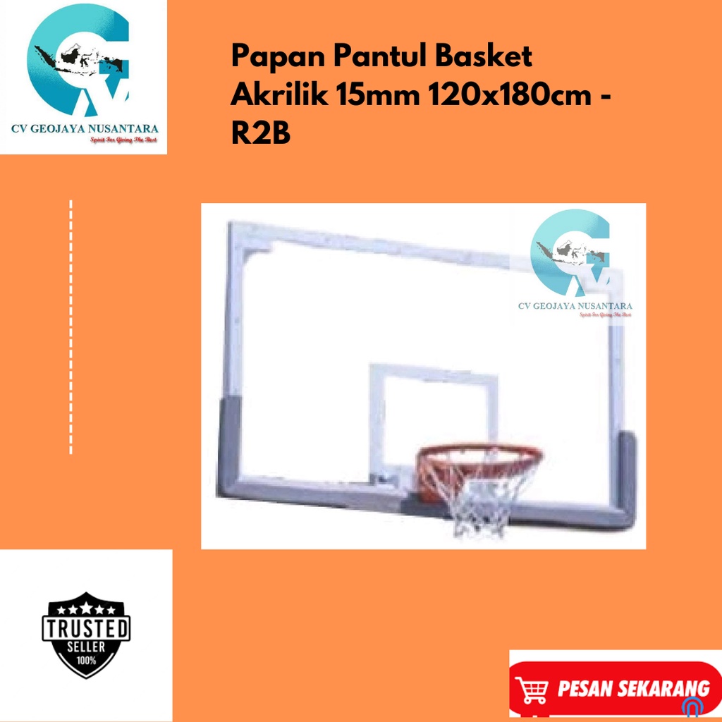 Papan Pantul Basket Akrilik 15mm 120x180cm - R2B