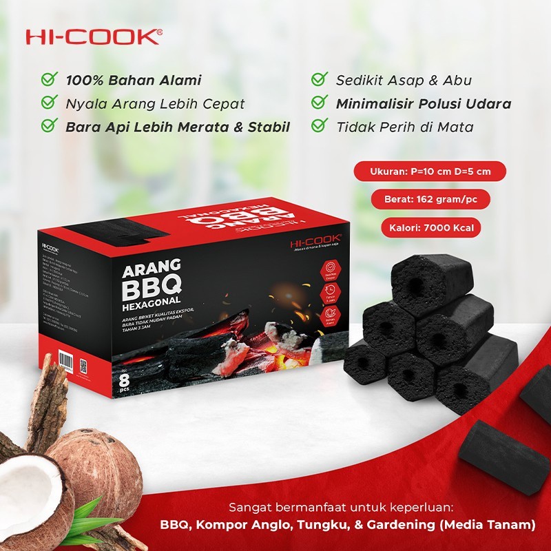 Hi-Cook Arang BBQ Hexagonal / Batok Arang BBQ (Grade Premium Quality)