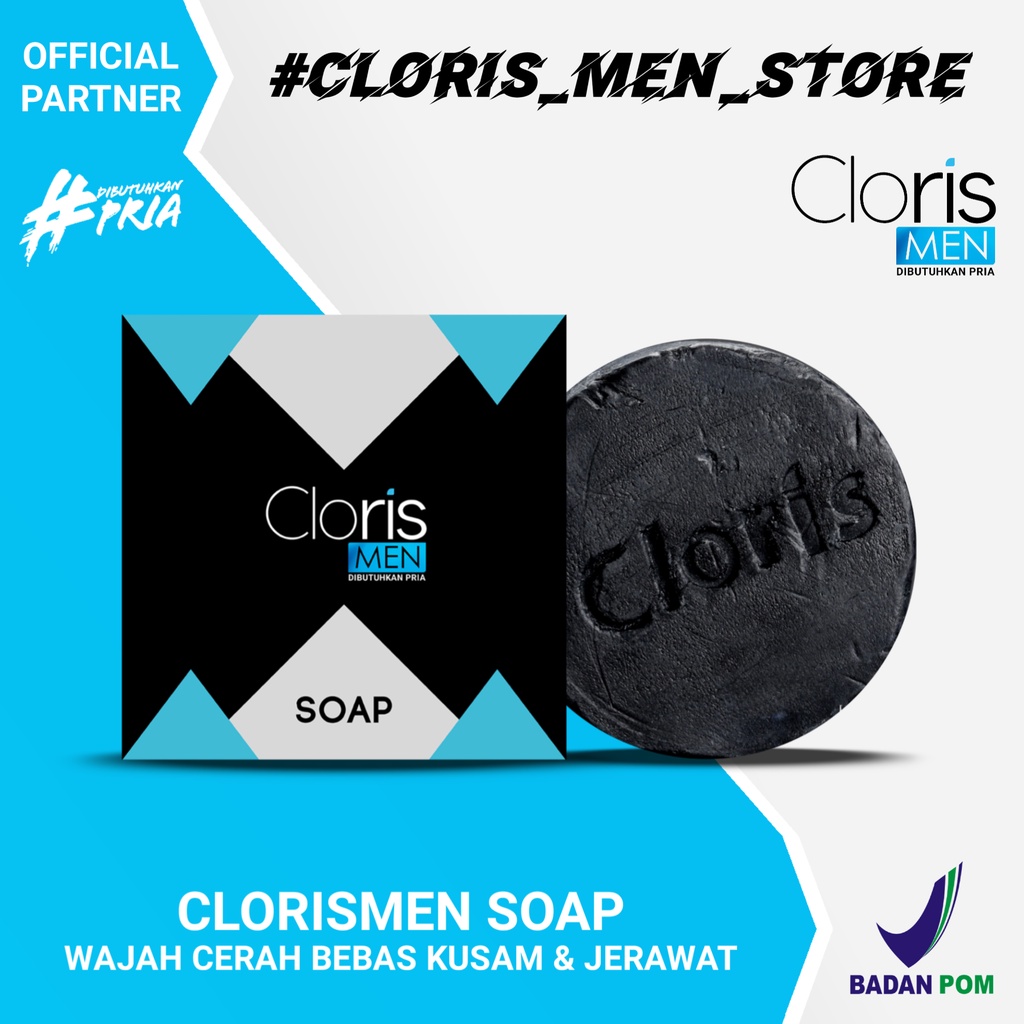 Clorismen CLORIS MEN SOAP 80GR original sabun wajah pembersih muka pria Anti Jerawat Kusam Komedo