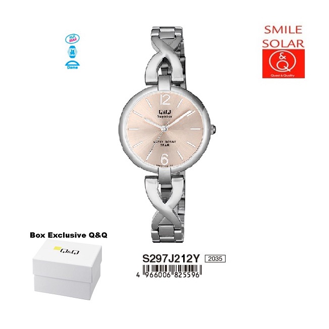 Jam Tangan Wanita Casual Business Rantai Stainless Steel Analog Original Q&amp;Q QnQ QQ S297 S297J Series