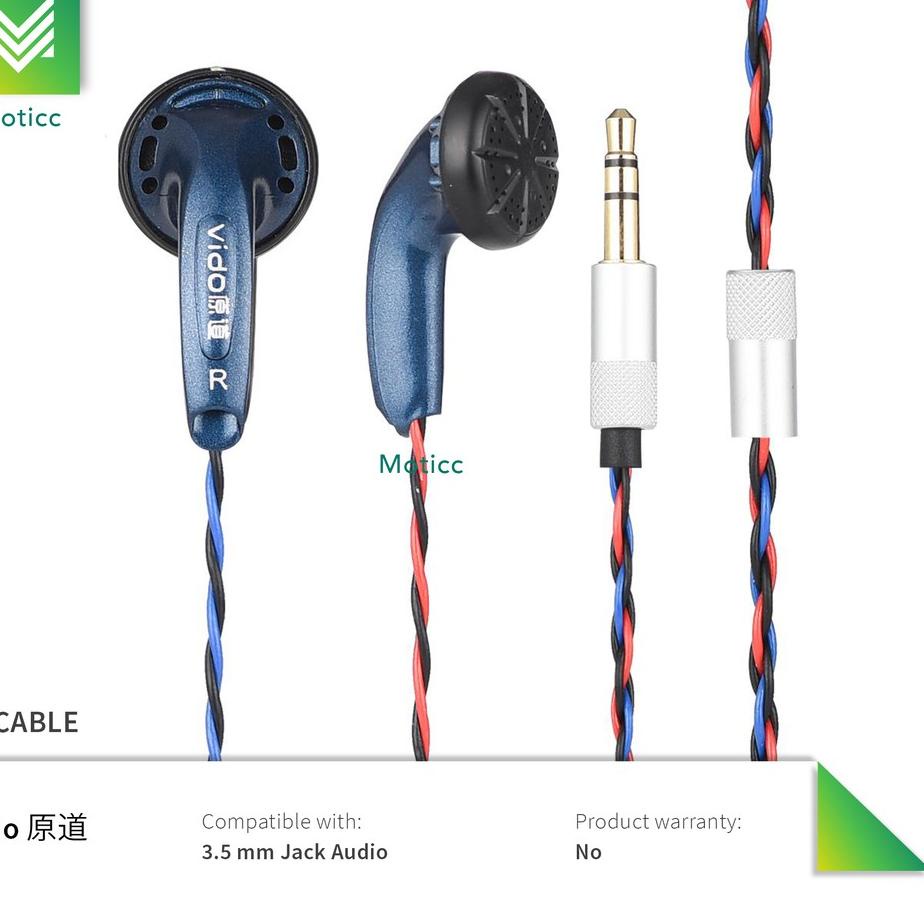 ➵ VIDO RECABLE BY MOTICC BRAID CABLE KABEL MERAH BIRU HITAM ✽