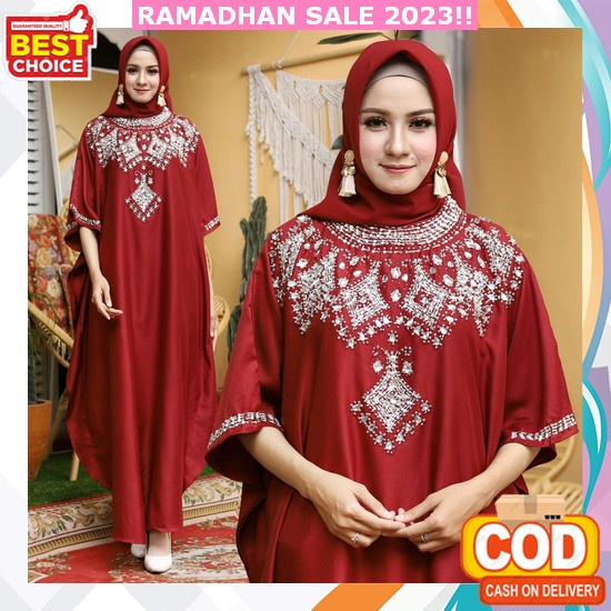 Pearl Kaftan Bahan Ceruty Babydoll / Baju Muslim Wanita Terbaru 2022 / Kaftan Dress Remaja / Outfit 