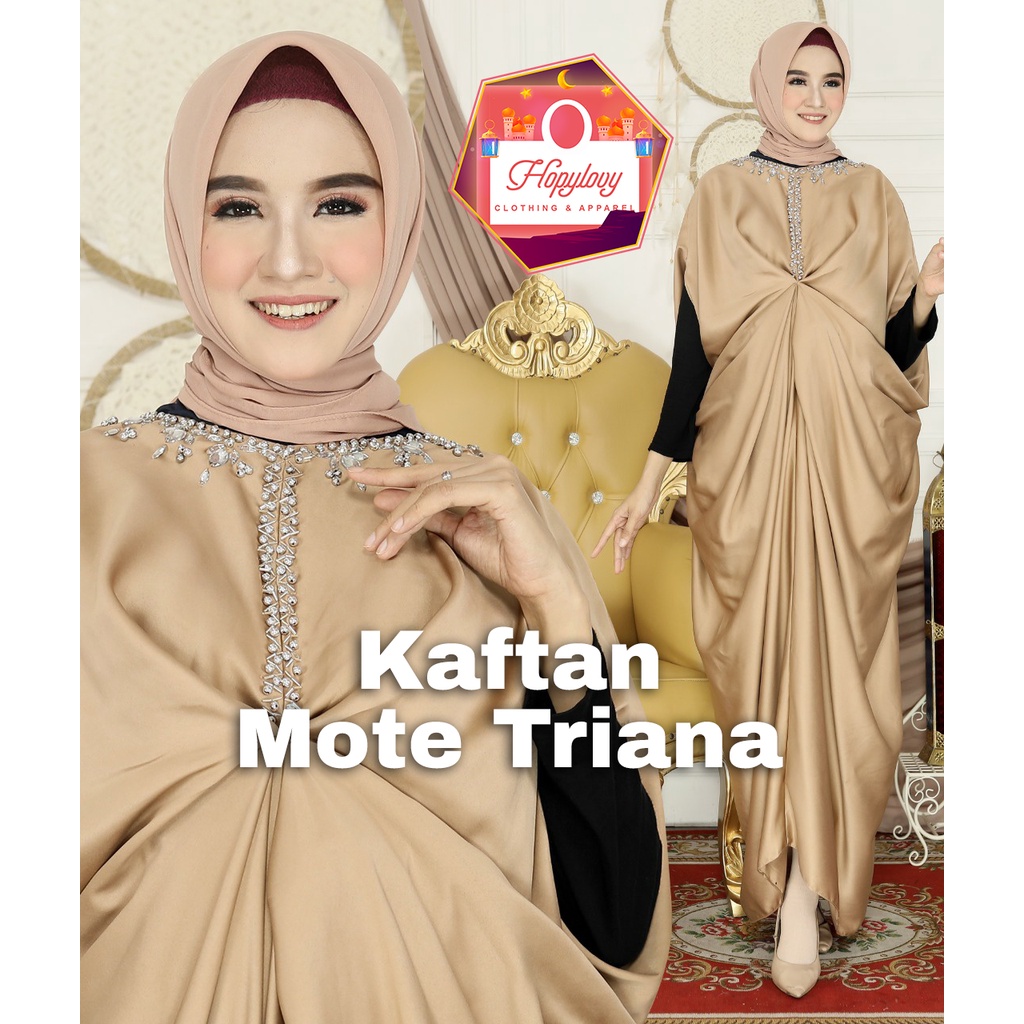 HOPYLOVY - Kaftan Wanita Muslim Model Kalong Bahan Velvet Roberto Triana