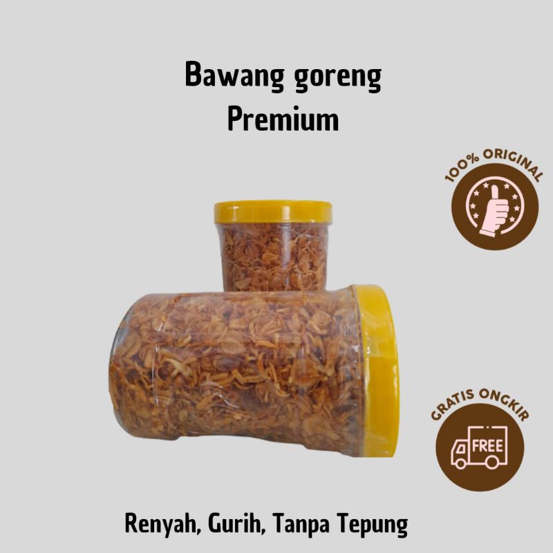 

Bawang Goreng Premium Asli Tanpa Tepung Gurih Renyah / Brambang Goreng Bagor Asli Solo 250 gram