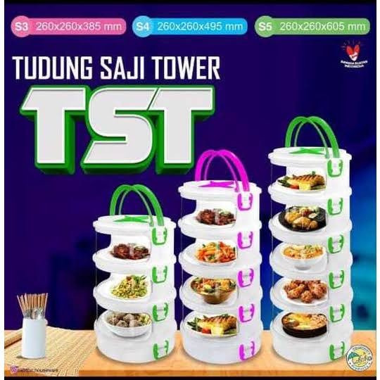 TUDUNG SAJI SUSUN TOWER TABITHA RANTANG PLASTIK