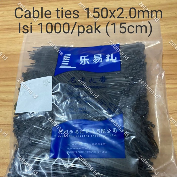 

Kabel Ties 15Cm Isi 1000/Pak (150X2.0Mm) Cable Tie