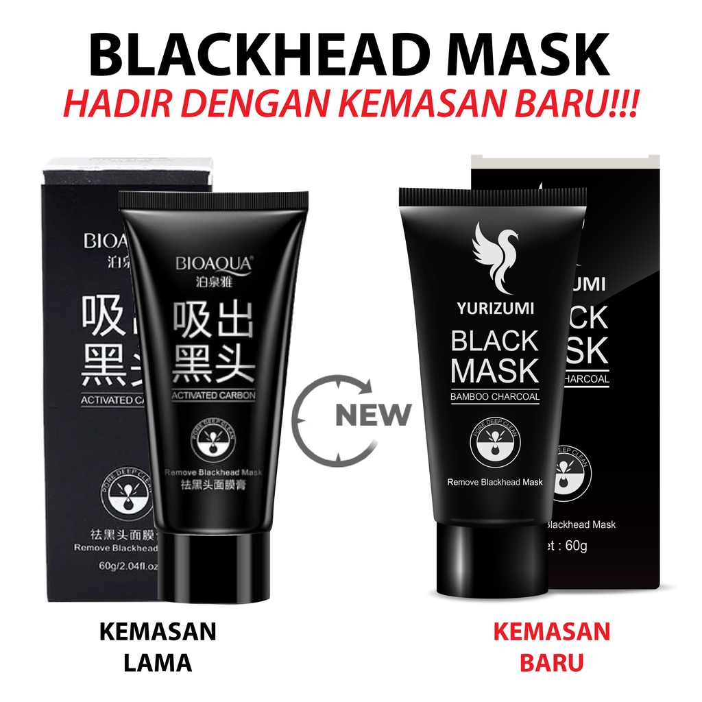 YURIZUMI Masker Komedo Wajah dan Hidung Arang Activated Carbon Black Mask