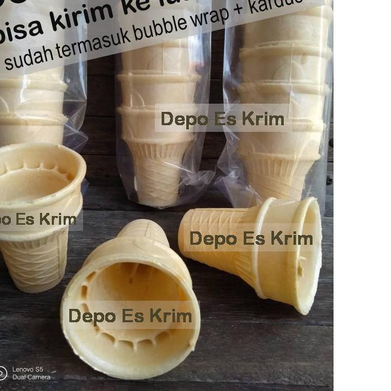 

♫ Cone McD Besar 40 pcs + Bubble Wrap (Contong Ice Cream Corong Opak Kerupuk Cuncum Es Krim) ✿