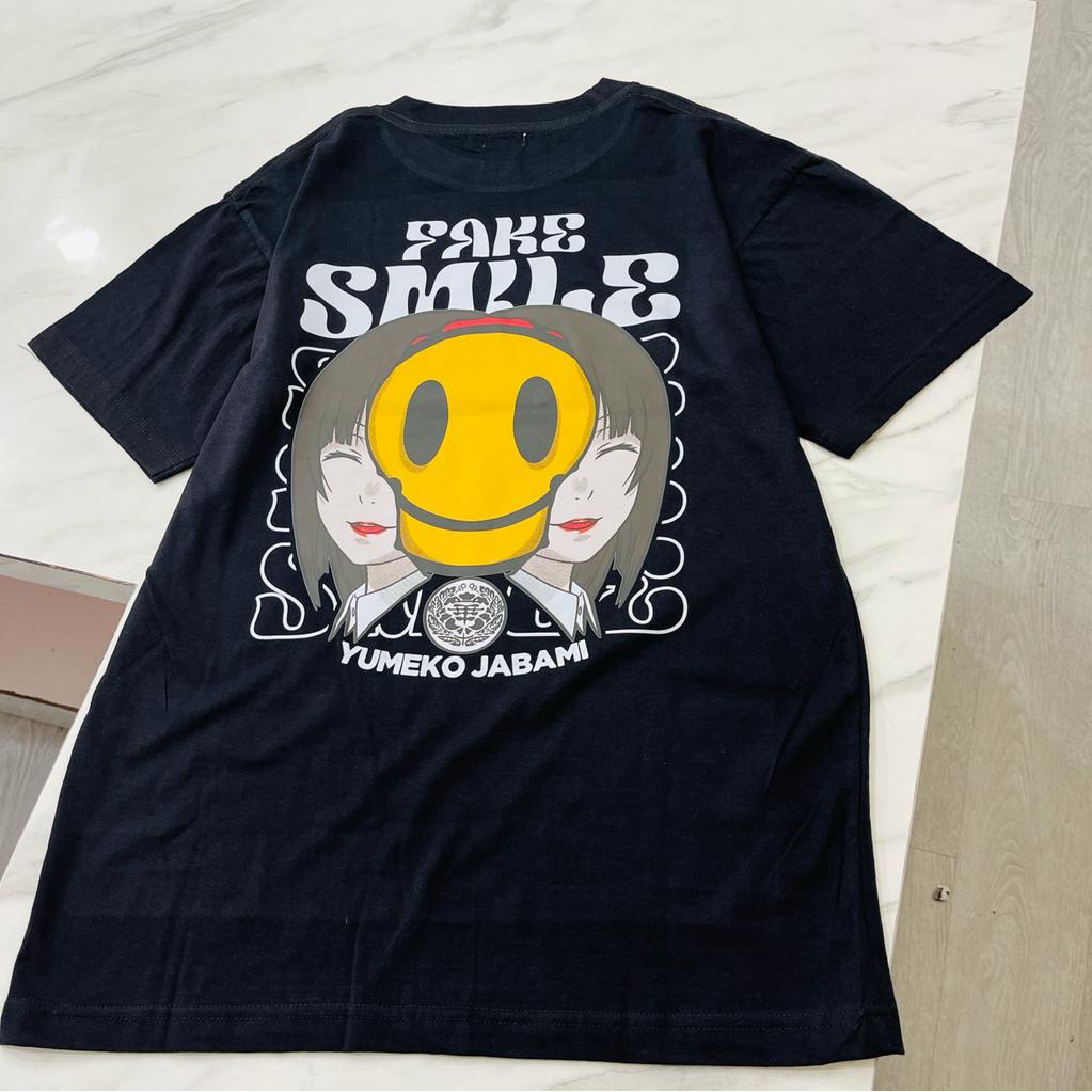 Tshirt Fake Smile Yumeko Black Anime Manga Kakegurui Kaos Yumeko Jabami Kaos Wibu Otaku