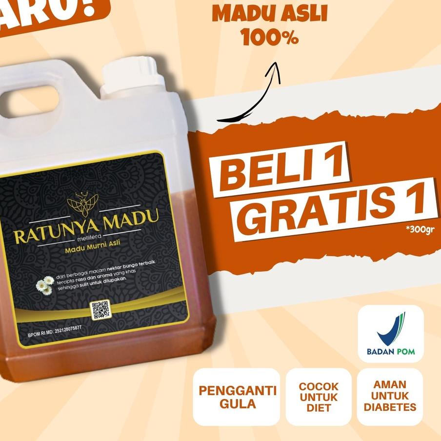 

⅍ Murni Asli 1KG 500GR Ratunya Mellifera Dorsata Natural Pure Raw Honey ▲