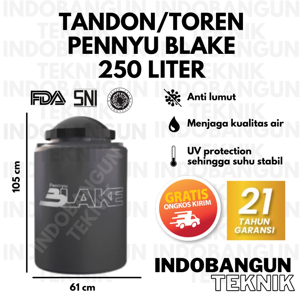 Toren Air Tangki Air Tandon Air Pennyu Blake 250 Liter 225 Liter Harga Murah Anti Lumut Garansi 21 T