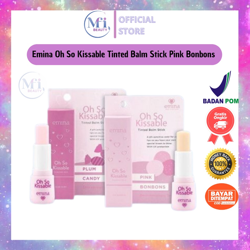 MFI - Emina Oh So Kissable Tinted Balm Stick Pink Bonbons 3.4 g