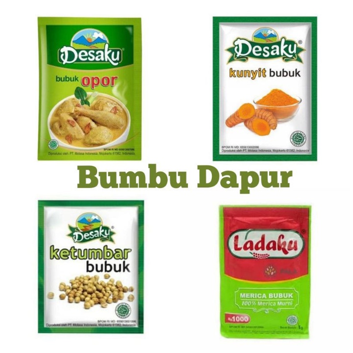 

Bumbu Dapur Bubuk Ladaku Kunyit Ketumbar Desaku GM Sachet All Variant