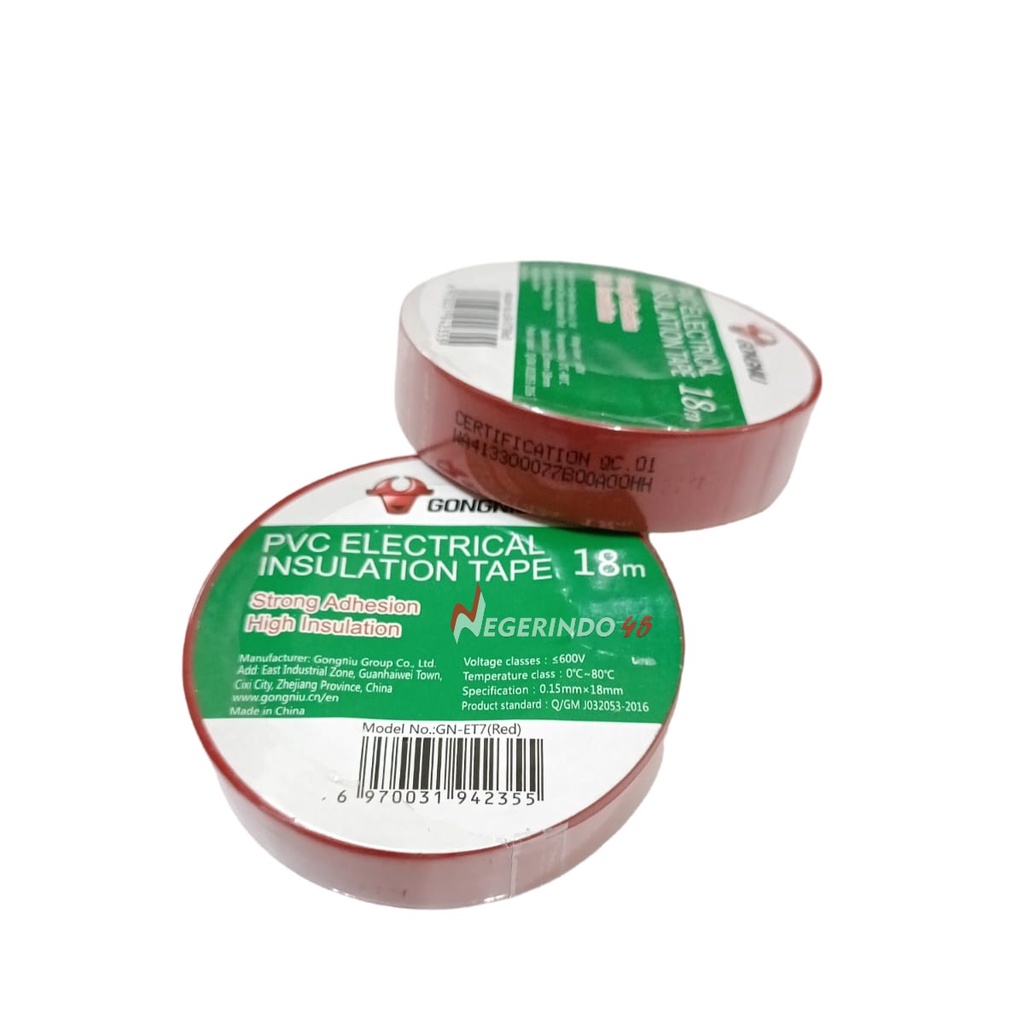 ISOLASI KABEL WARNA 3/4&quot; X 18 METER LAKBAN KABEL INSULATION TAPE ELECTRICAL