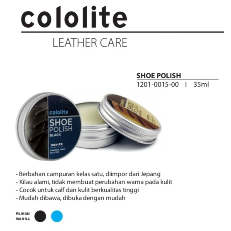 Cololite shoe polish black neutral 35ml semir sepatu