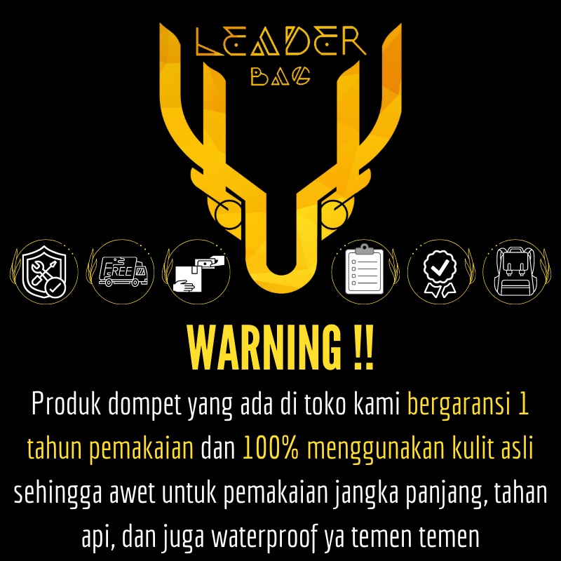Dompet Panjang Pria Kulit Sapi Asli Merk Leaderbag Warna Coklat Khaki Terbaru Dompet Lipat Cowok Keren Branded Original SIRIUS E06