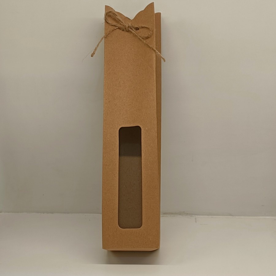 10PCS BOX TUMBLR TUMBLER / BOTOL SOUVENIR BOX 7x7x30cm - KRAFT COKLAT