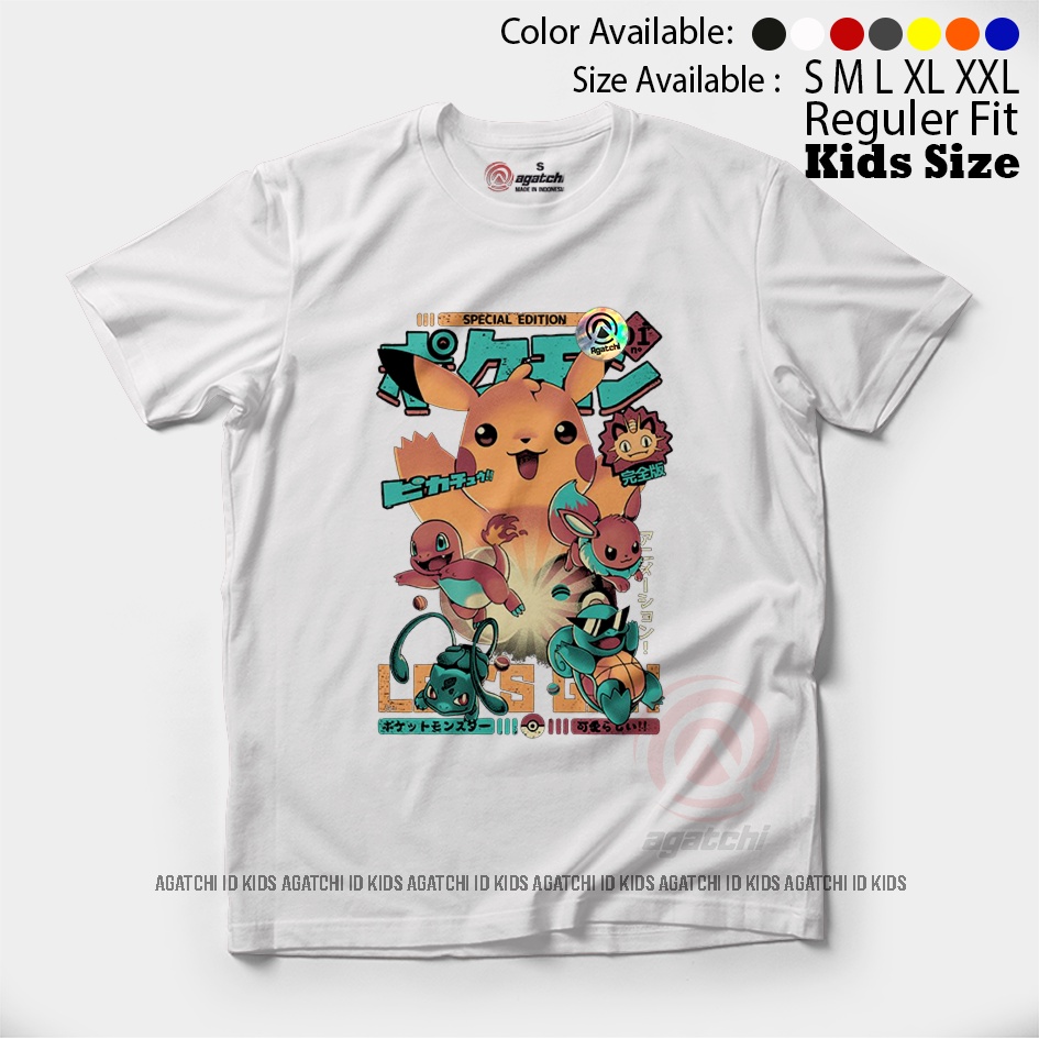 Baju Kaos Atasan Anak Laki - Laki Agatchi Motif Pikachu - Spesial Edition