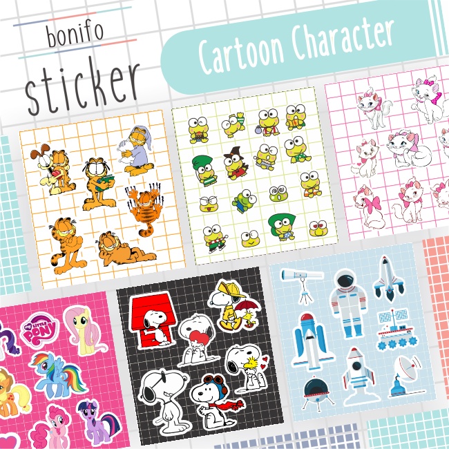 

Garfield, Keropi, Little Pony, Snoopy Sticker Sheet