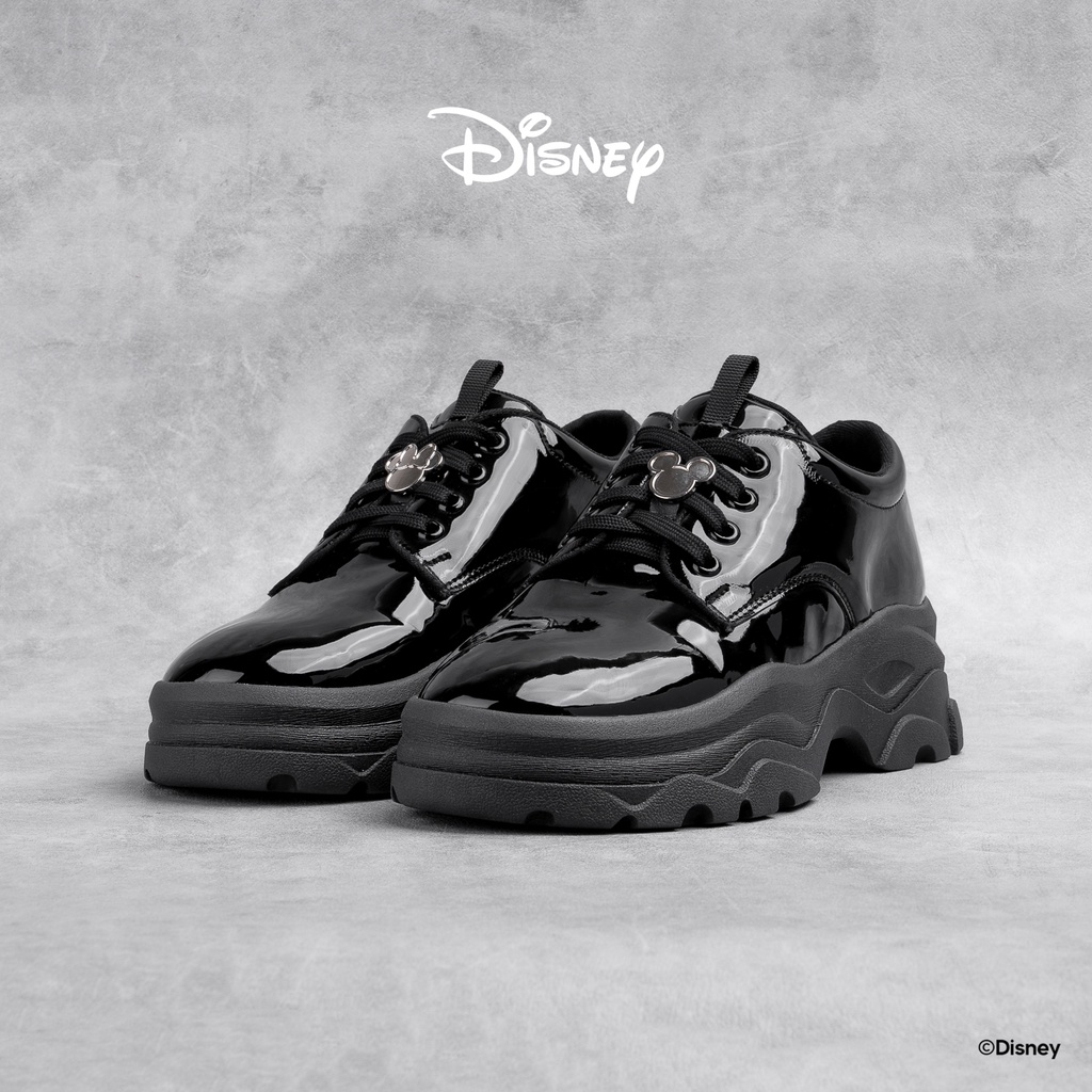 KRONIKEL DISNEY B&amp;W CHUNKY DERBY SHOES BLACK GLOSSY