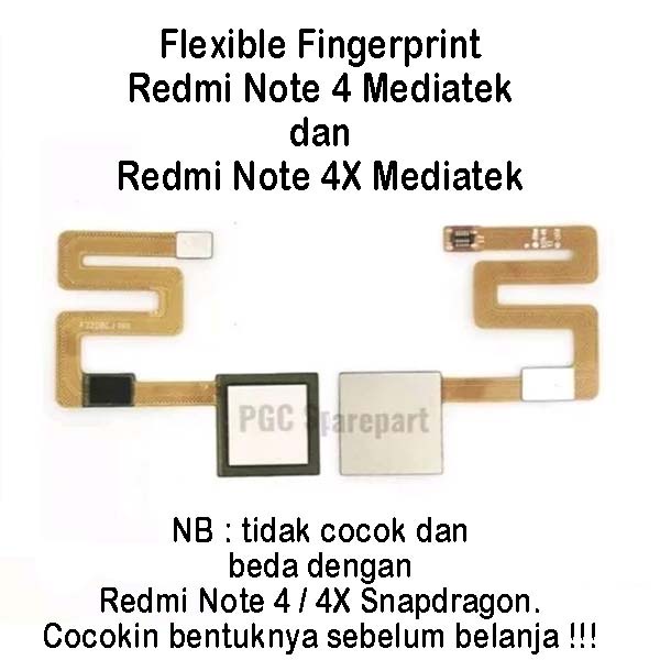 Original Flexible Fingerprint Redmi Note 4 Mediatek / Redmi Note 4X Mediatek MTK - Flexibel Fleksibe