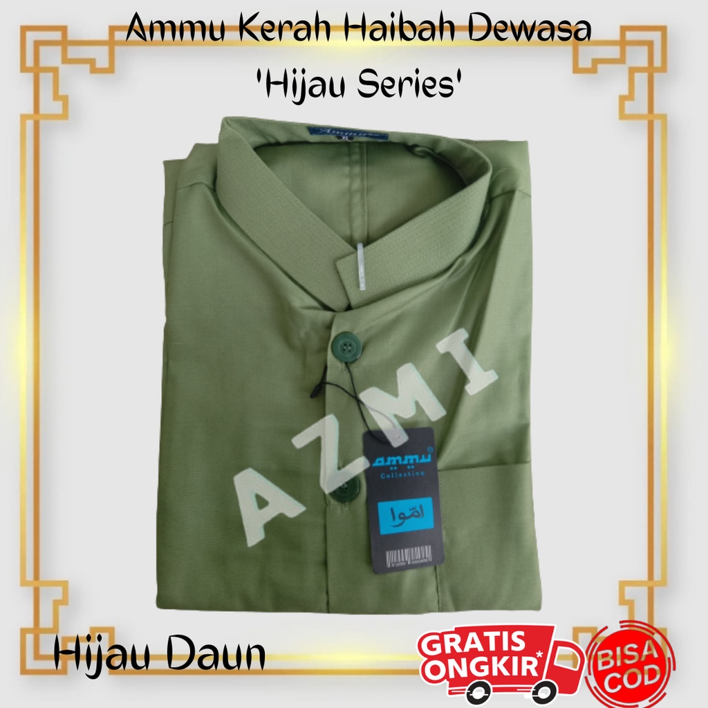 Promo Baju Koko Ammu Dewasa Original Hijau Daun Termurah