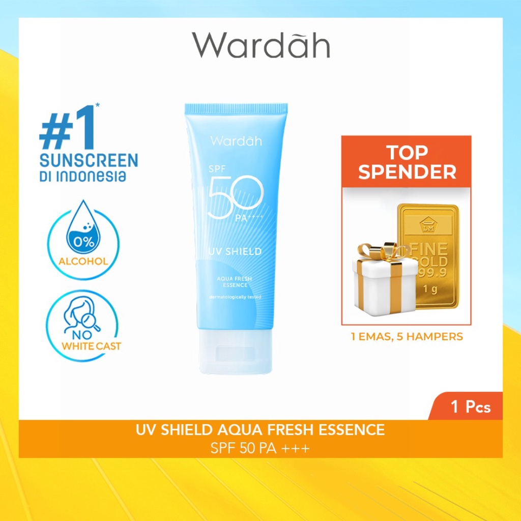 ❣️Rakkistore99❣️Wardah UV Shield Aqua Fresh Essence SPF50 30ml (BIRU) (100% Original)