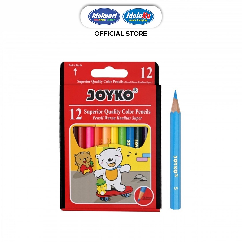 

IDOLMART Pensil Warna Joyko Pendek 12 Warna