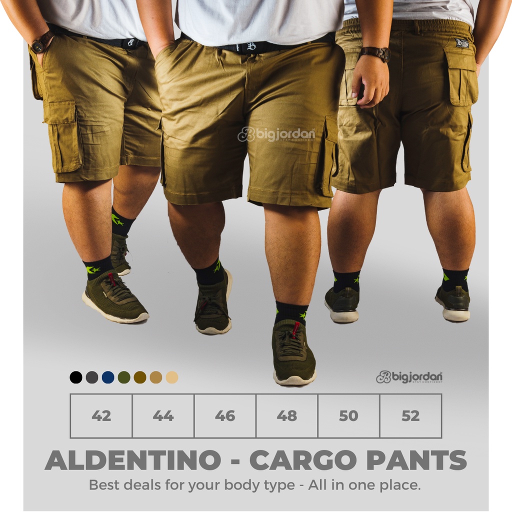 ALDENTINO CARGO SHORT PANTS BROWN KHAKI Celana cargo tactical big size 50 48 46 44 42 celana kargo p