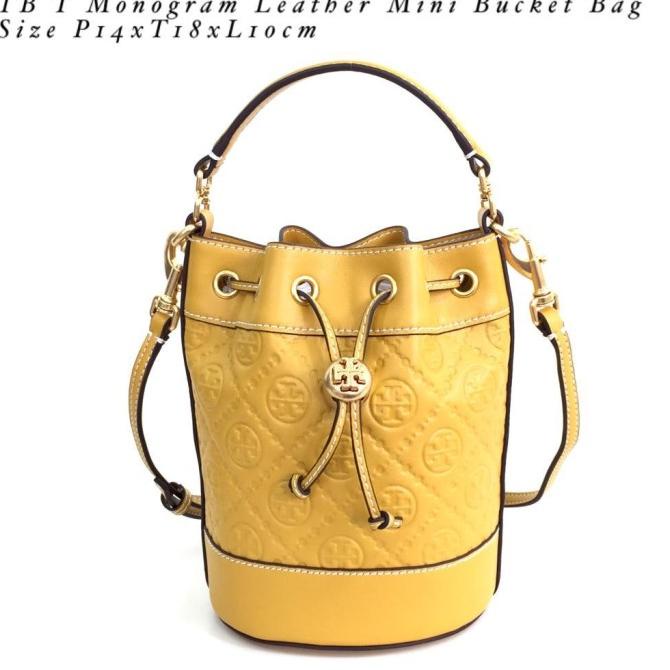 Tas TORY BURCH T Monogram Leather Mini Bucket bag