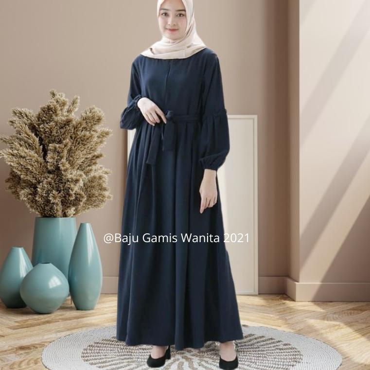 HARGA TERMURAH Gamis Terbaru 2022 Gamis syari kekinian Lebaran Dress Cantik Murah Busui Moscrepe Rin