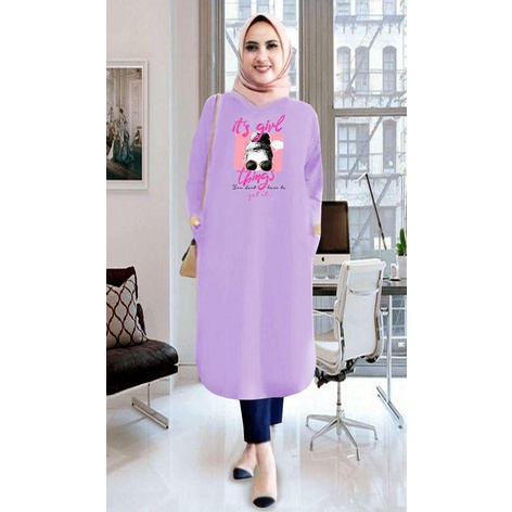 Tunik wanita DTF IT'S GIRL / tunik murah / tunik kekinian / tunik panjang / tunik import / tunik jumbo