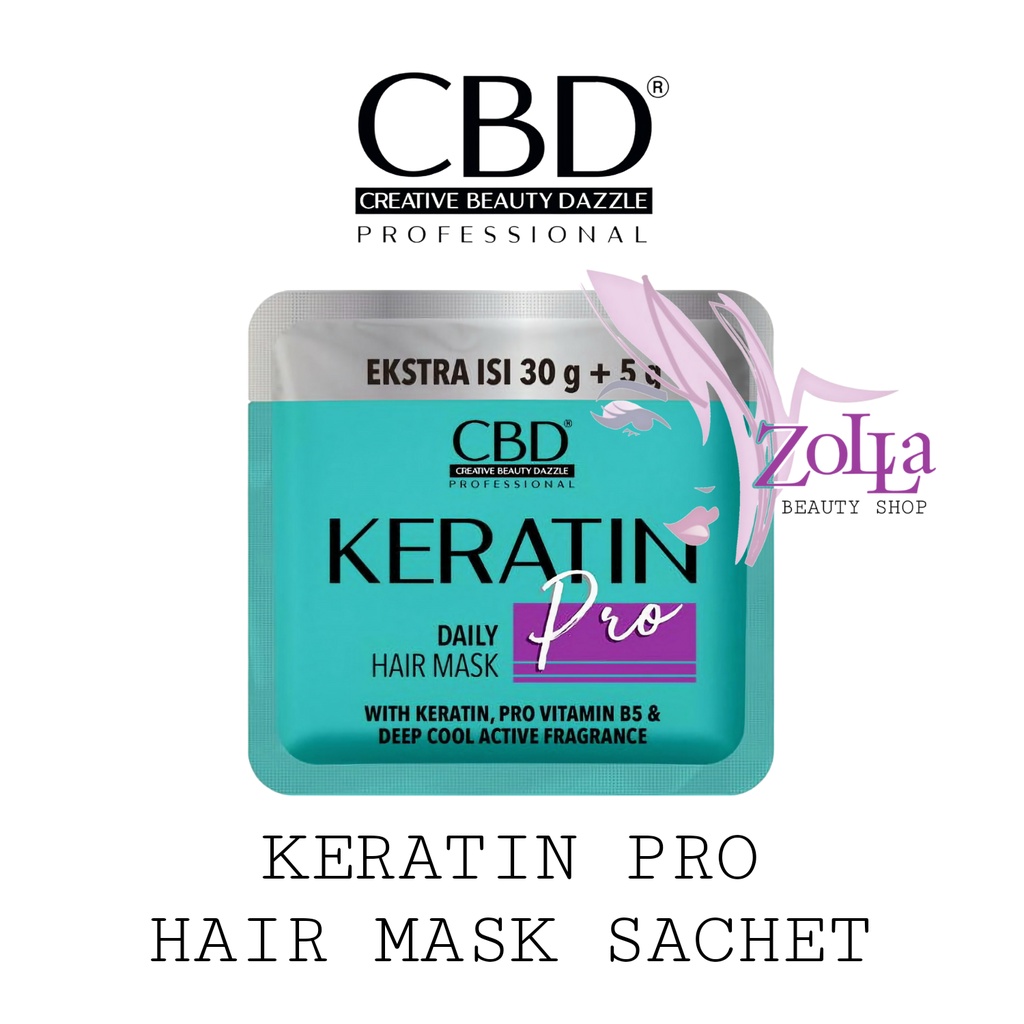 CBD KERATIN PRO HAIR MASK SACHET 30g + 5g - BPOM - MASKER RAMBUT CBD MURAH