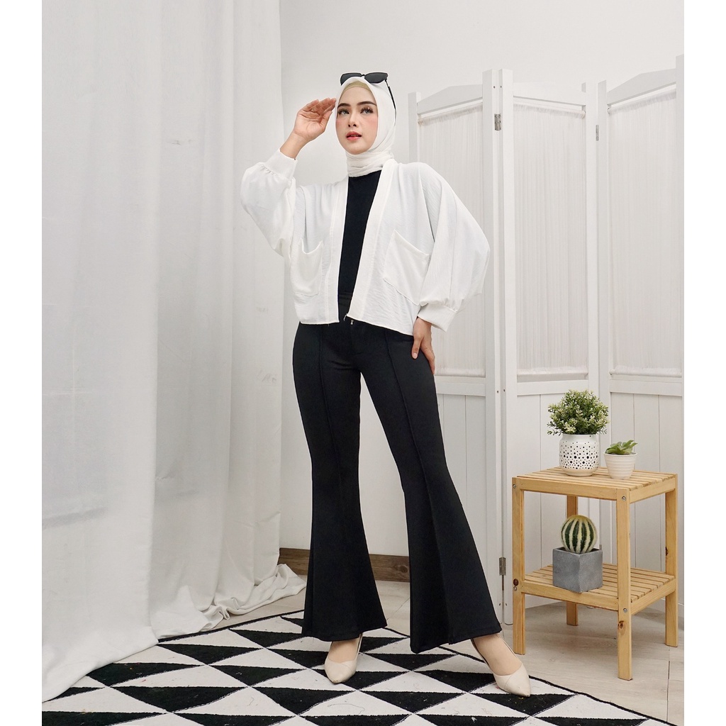 Toply shop COD + GRATIS ONGKIR Cardigan Yelina batwing / Cardigan jumbo / Outer wanita crinkle airflow