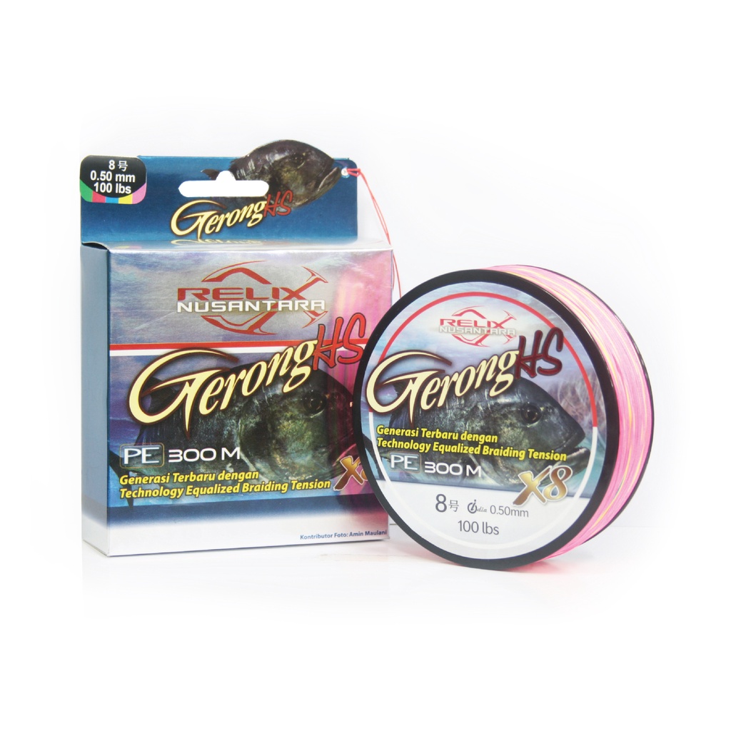 RELIX NUSANTARA GERONG HS X8 MULTICOLOR 300 METER EXTRA FLUOROCARBON SAMAR | SENAR PANCING | BENANG PE