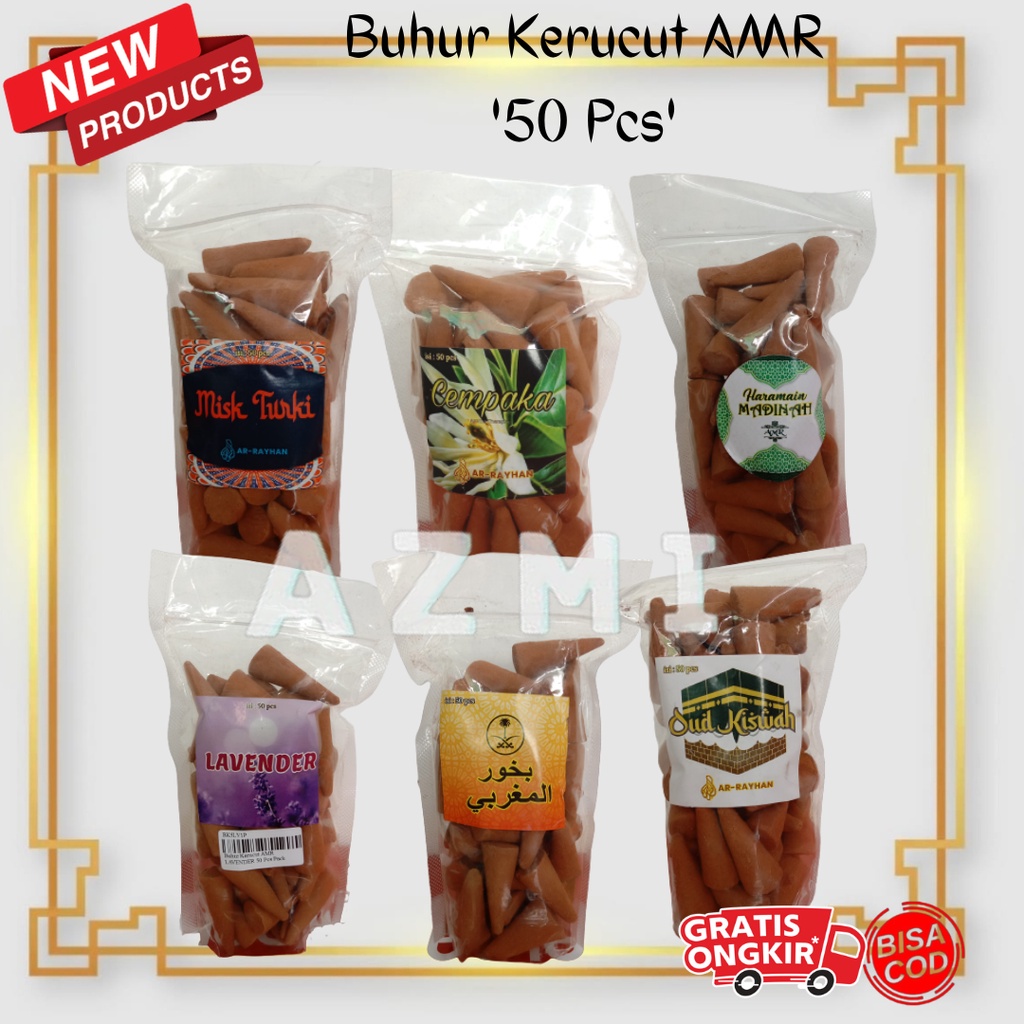 Dupa Bukhur Buhur Kerucut Aromaterapi Arab Misk Turki Isi 50pcs AMR Premium Quality