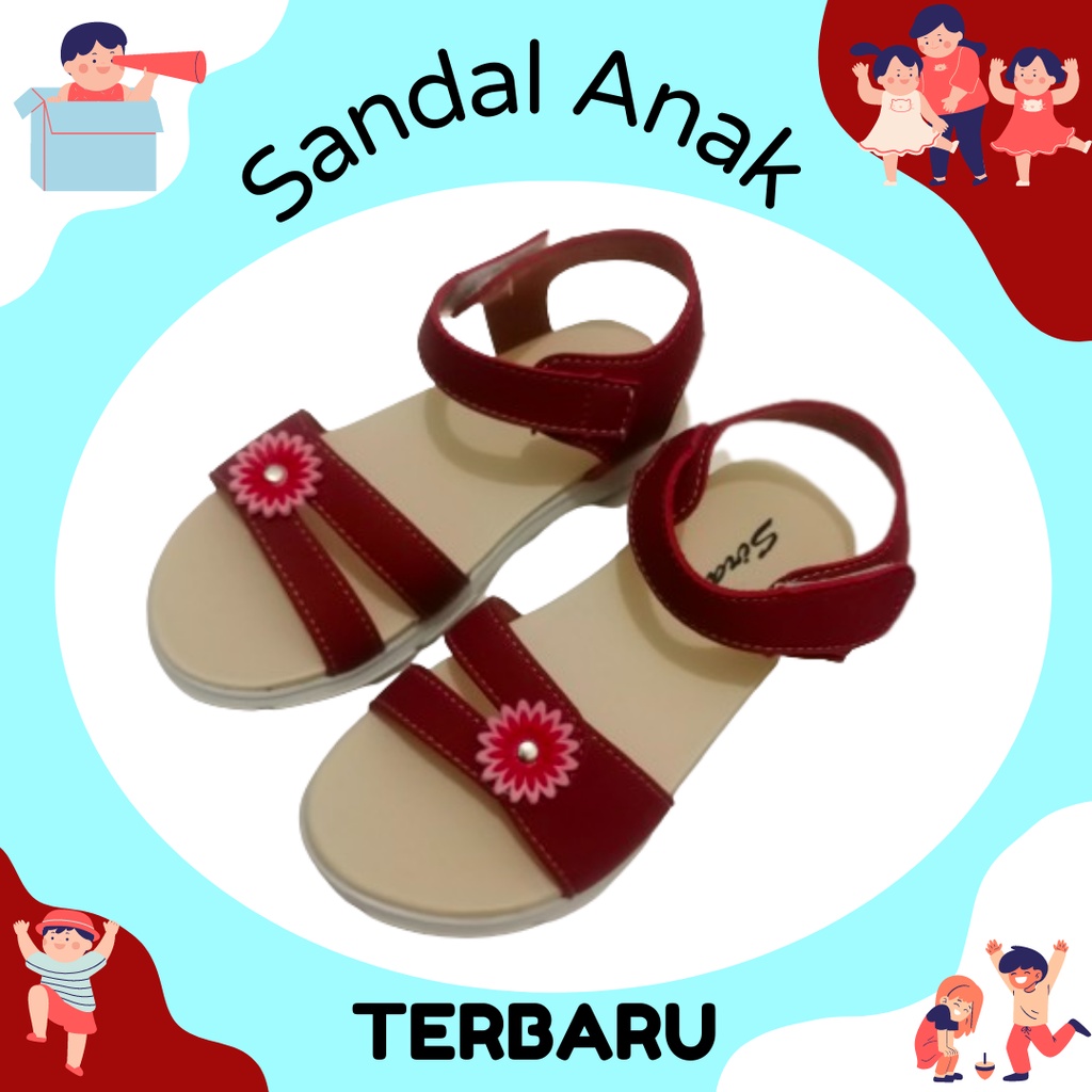 Sandal Anak motif Bunga Terbaru | Sandal Selop 5 Tahun