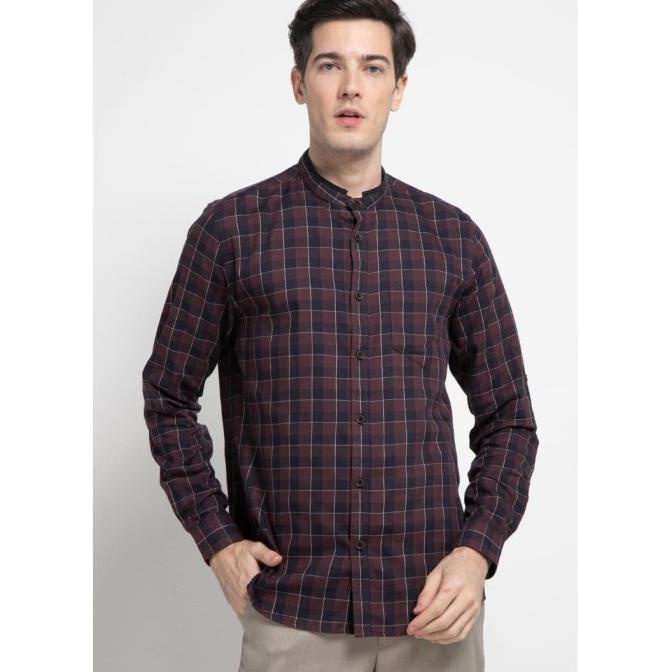 BISA COD Manzone Kemeja Koko Lengan Panjang Astana LS Shirt Brown /BAJU KOKO PRIA/BAJU KOKO DEWASA/B