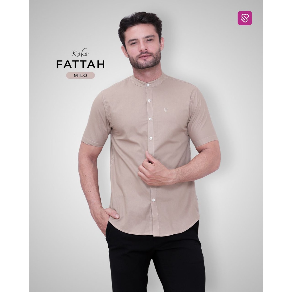 Kemko Lengan Pendek Polos Kemeja Koko Ukhti Munira Fattah