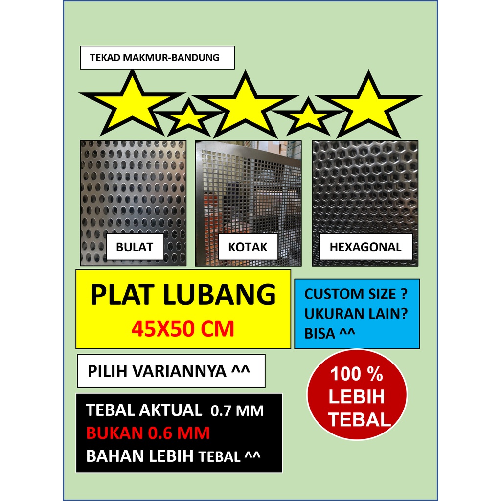 Plat 45x50 - Plat Besi Ram Speaker -  Ram Grill Plat Lubang