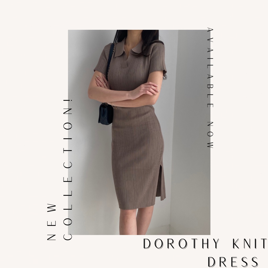Dorothy Knit Dress Terusan Wanita Lengan Pendek Bodycon Bahan Knit Premium Import Super Stretch Form
