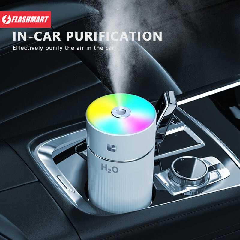 Flashmart Air Humidifier Colorful Lights USB Rechargeable 240ml - FZ010