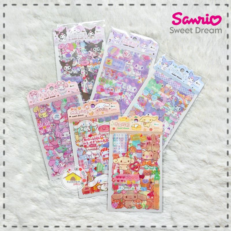 

STIKER karakter SANRIO Sweet Dream Transparant - 4 sheet