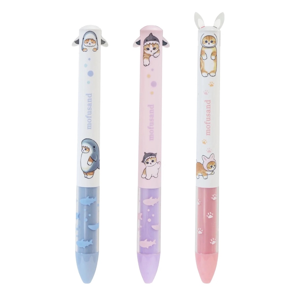 

Sakamoto Funbox MiMi Mofusand Cat Shark Rabbit Bunny 2 Color Ballpoint Ink Pen 0.7mm Limited Edition