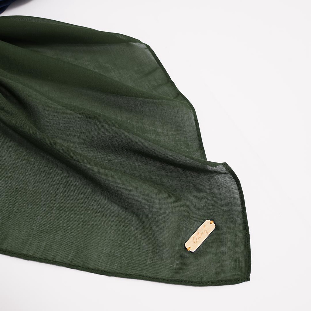 ALIF HIJAB POLOS SEGI EMPAT PARIS PREMIUM KOREA - CHIVE ( SPL-D1-013 )
