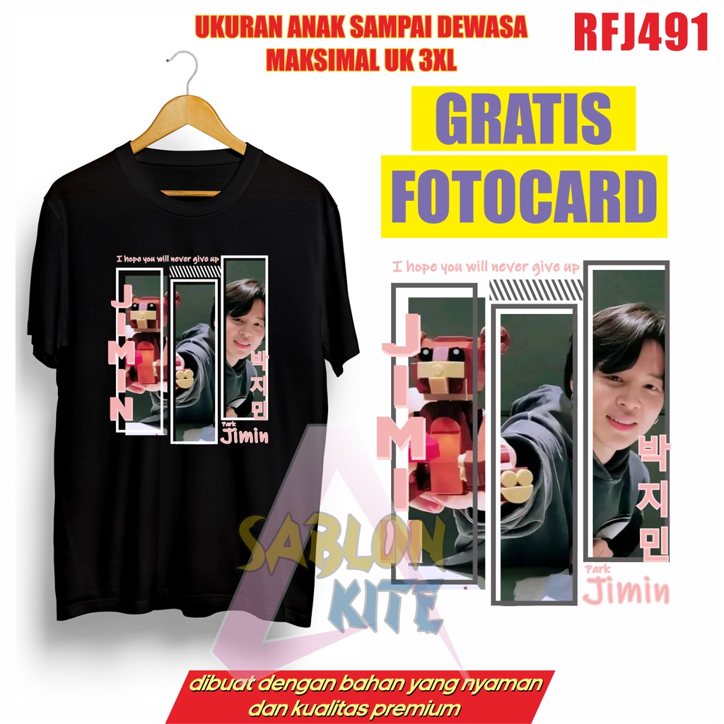 Gratis Fotocard ! Kaos kpop Park jimin RFJ491 bt