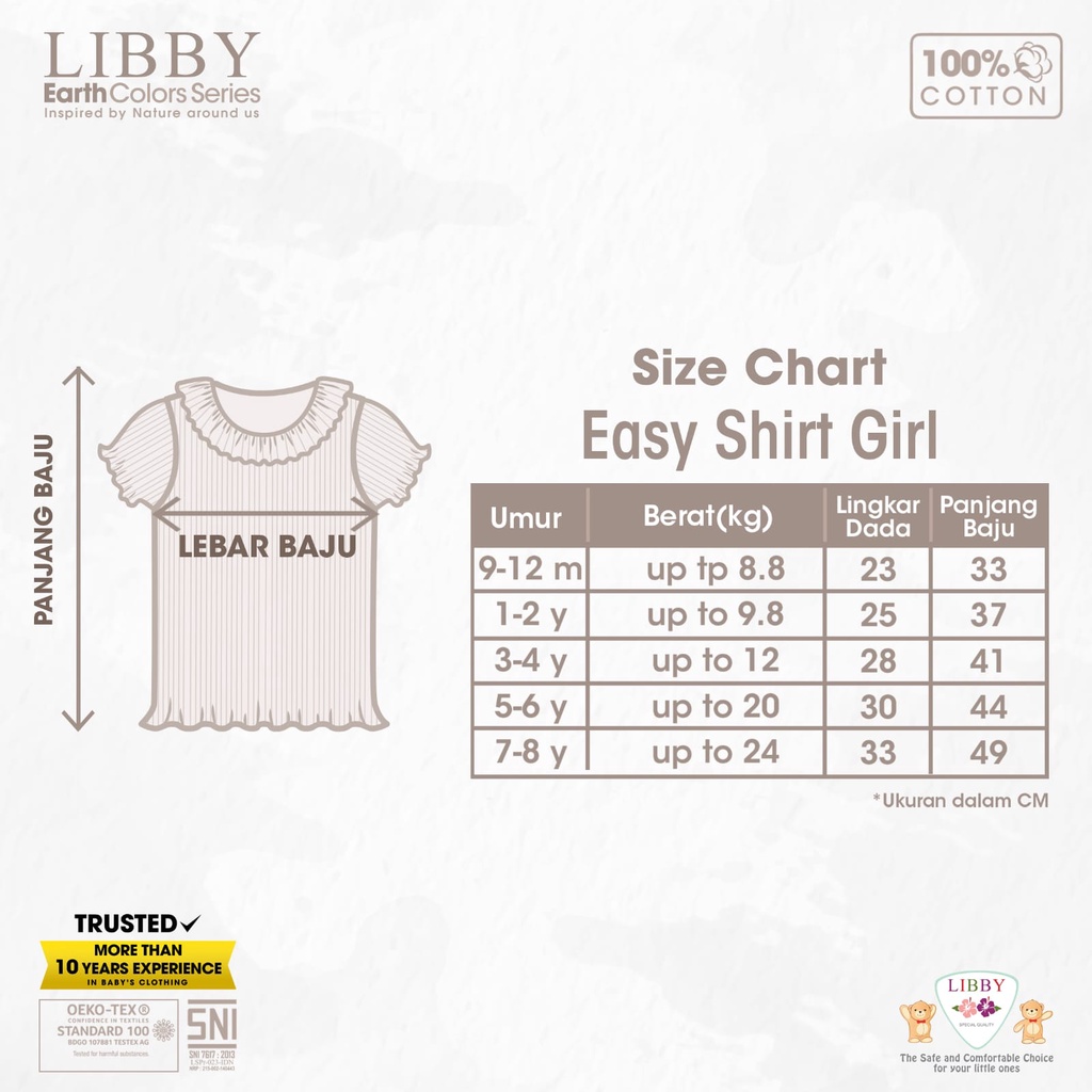 Libby Easy Shirt Girl 9M-8Y Earth Series Tshirt Girl / Atasan Anak Perempuan CBKS