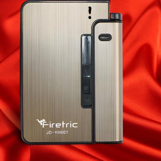 [Depan1] Firetric Kotak Rokok Plus Slot Korek Api Keren JD-YH001/Tempat Rokok/Wadah Roko/Case Cerutu