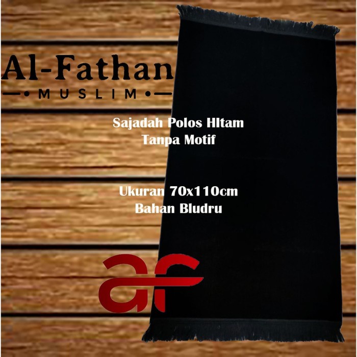 Niad92 - Sajadah Polos Hitam Turkey Tanpa Motif Bludru Tebal Dewasa Uk
